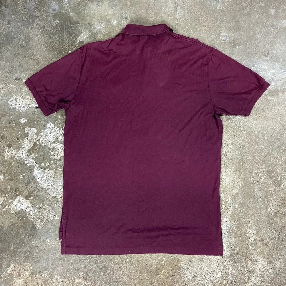 Polo Ralph Lauren Polo Shirt Size Large Maroon Embroidered Green Pony‎ Logo